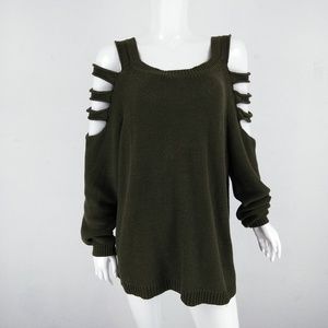 Cold Shoulder Knit Sweter - 3X